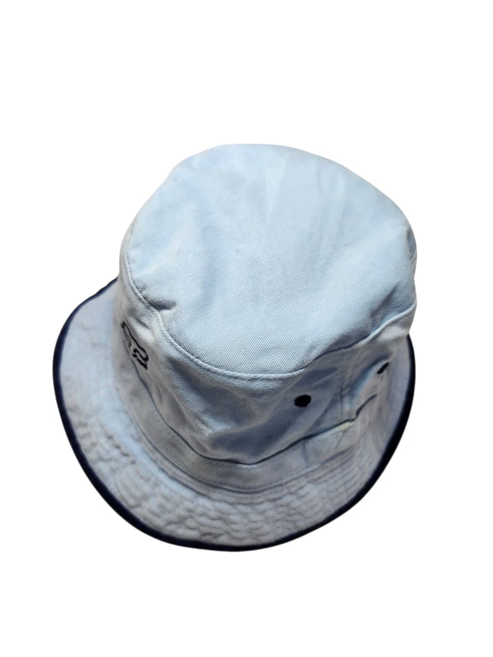 Fox Racing Light Blue Bucket Hat Navy Trim Embroidered Logo Adult Cotton OSFA